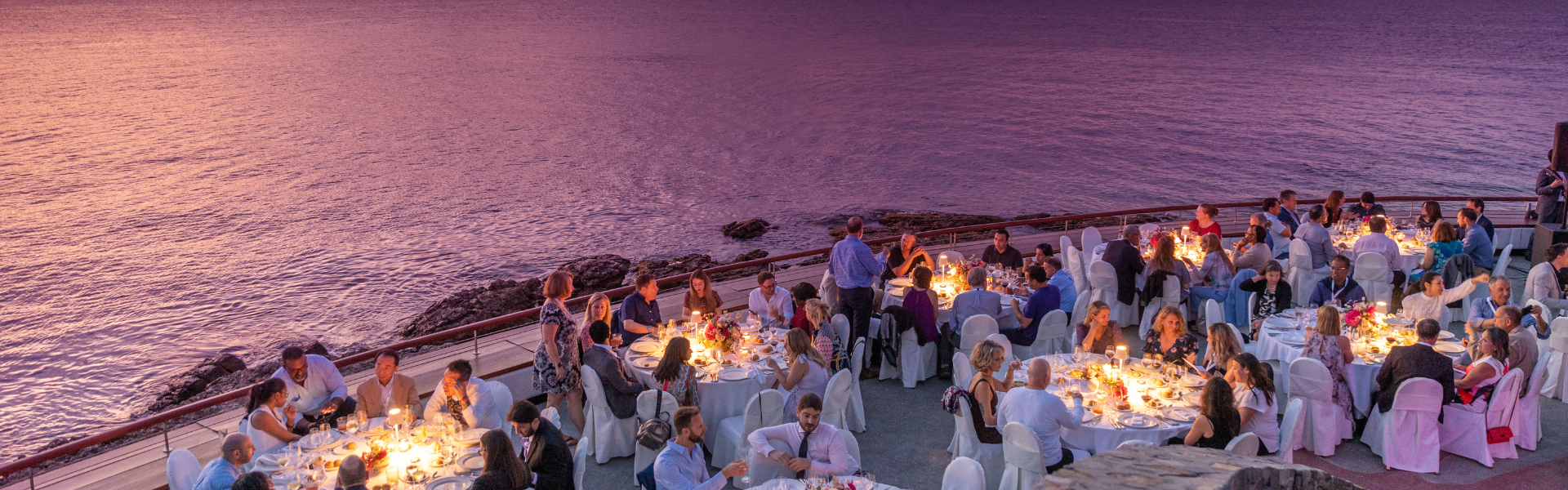sunset corporate event in a beach